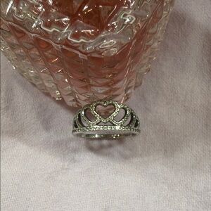Pandora Silver Heart Crown Ring